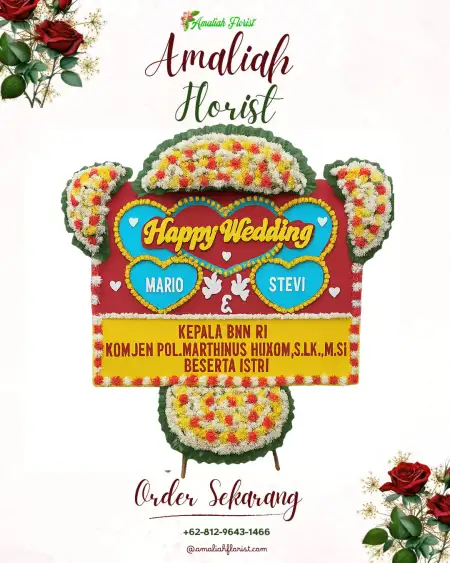 Papan Bunga Pernikahan Bangunharjo